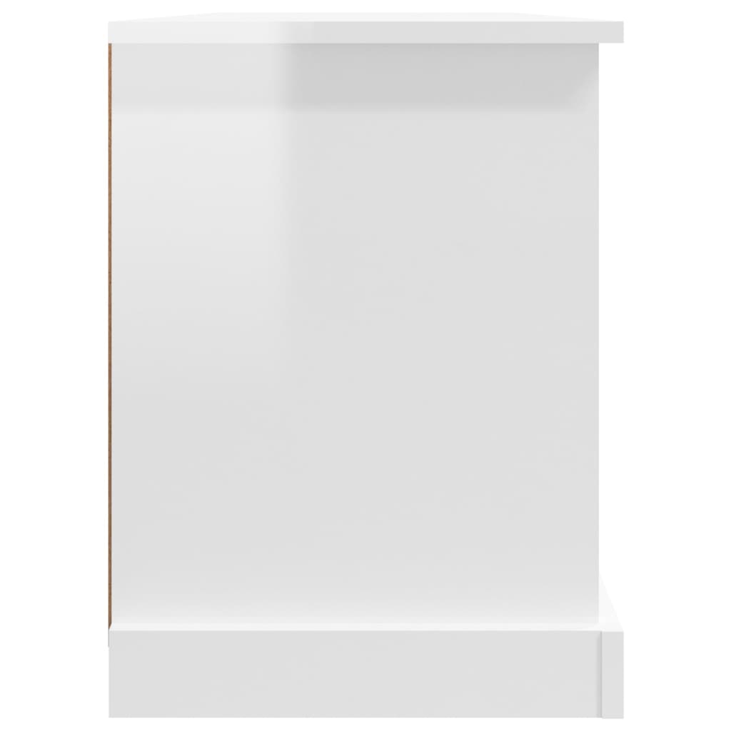 Meuble TV blanc brillant 99,5x35,5x48 cm bois d'ingénierie