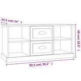 Meuble TV blanc brillant 99,5x35,5x48 cm bois d'ingénierie