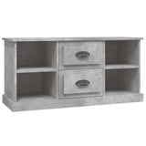 Concrete gray TV cabinet 99.5x35.5x48 cm engineered wood