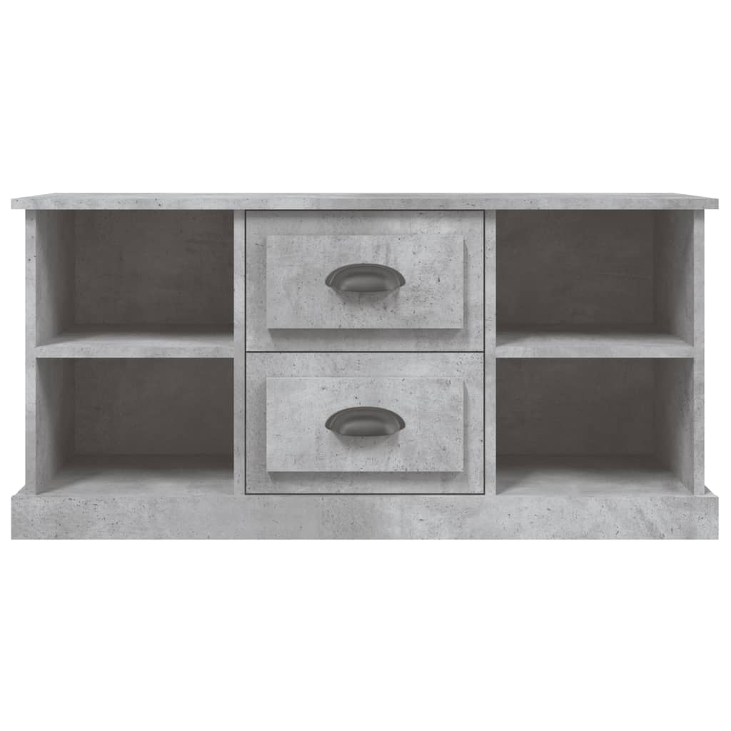 Concrete gray TV cabinet 99.5x35.5x48 cm engineered wood