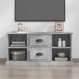 Concrete gray TV cabinet 99.5x35.5x48 cm engineered wood