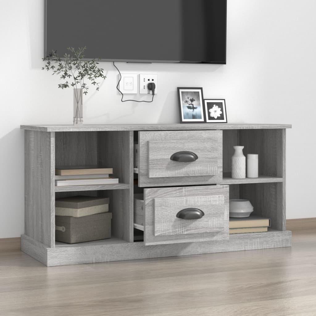 Meuble TV sonoma gris 99,5x35,5x48 cm bois d'ingénierie