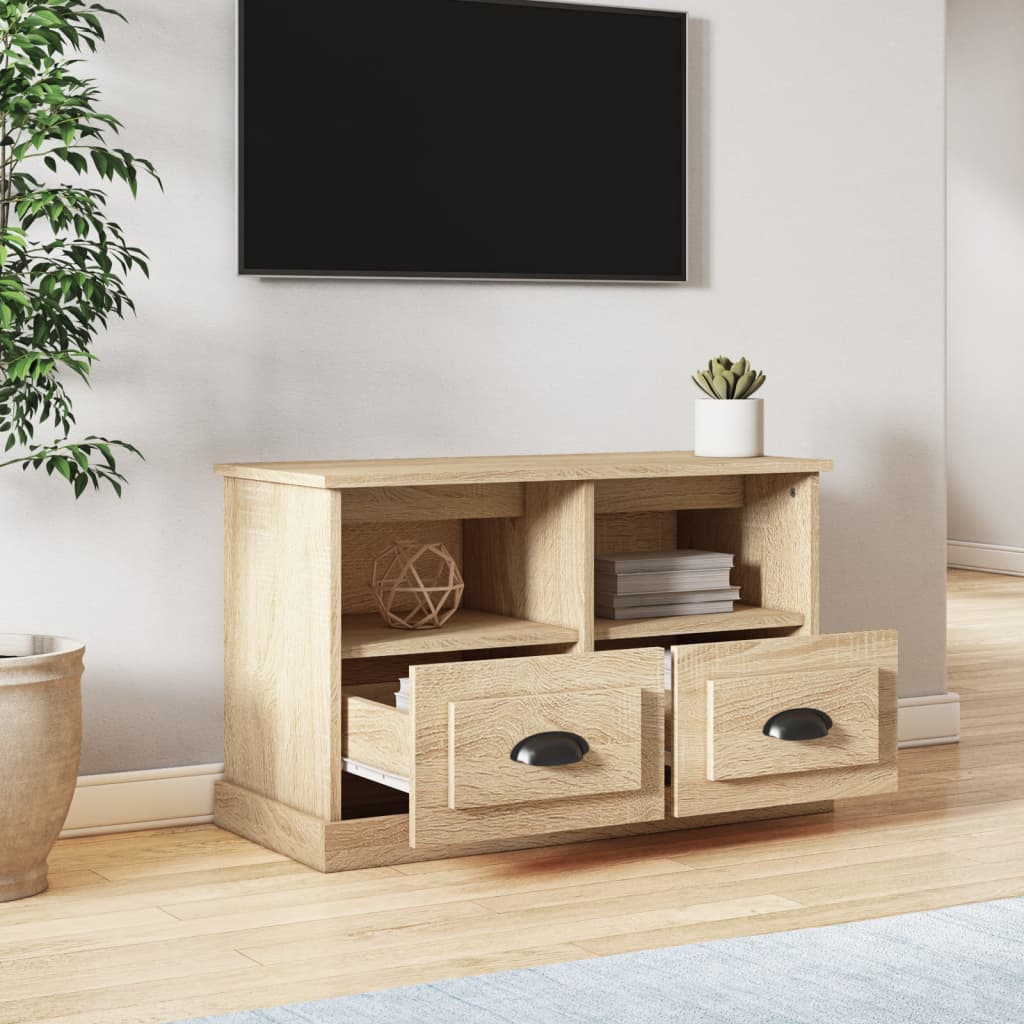 Meuble TV chêne sonoma 80x35x50 cm bois d'ingénierie