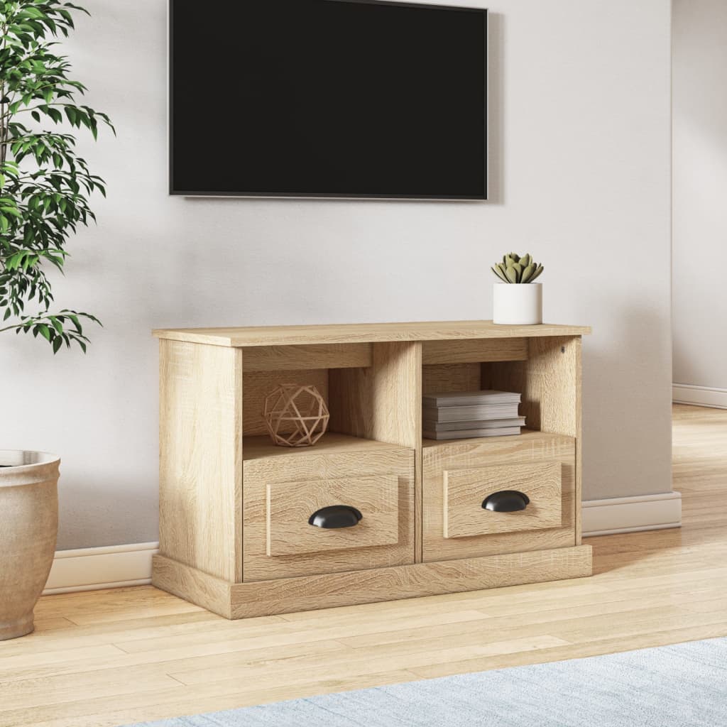 Meuble TV chêne sonoma 80x35x50 cm bois d'ingénierie