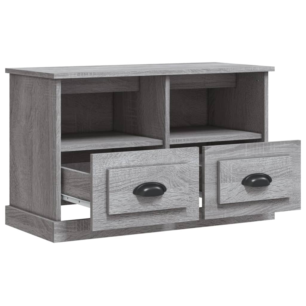 Meuble TV sonoma gris 80x35x50 cm bois d'ingénierie