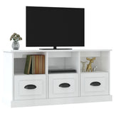 Meuble TV blanc brillant 100x35x50 cm bois d'ingénierie