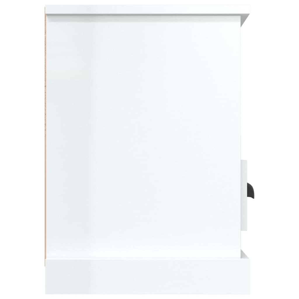 Meuble TV blanc brillant 100x35x50 cm bois d'ingénierie