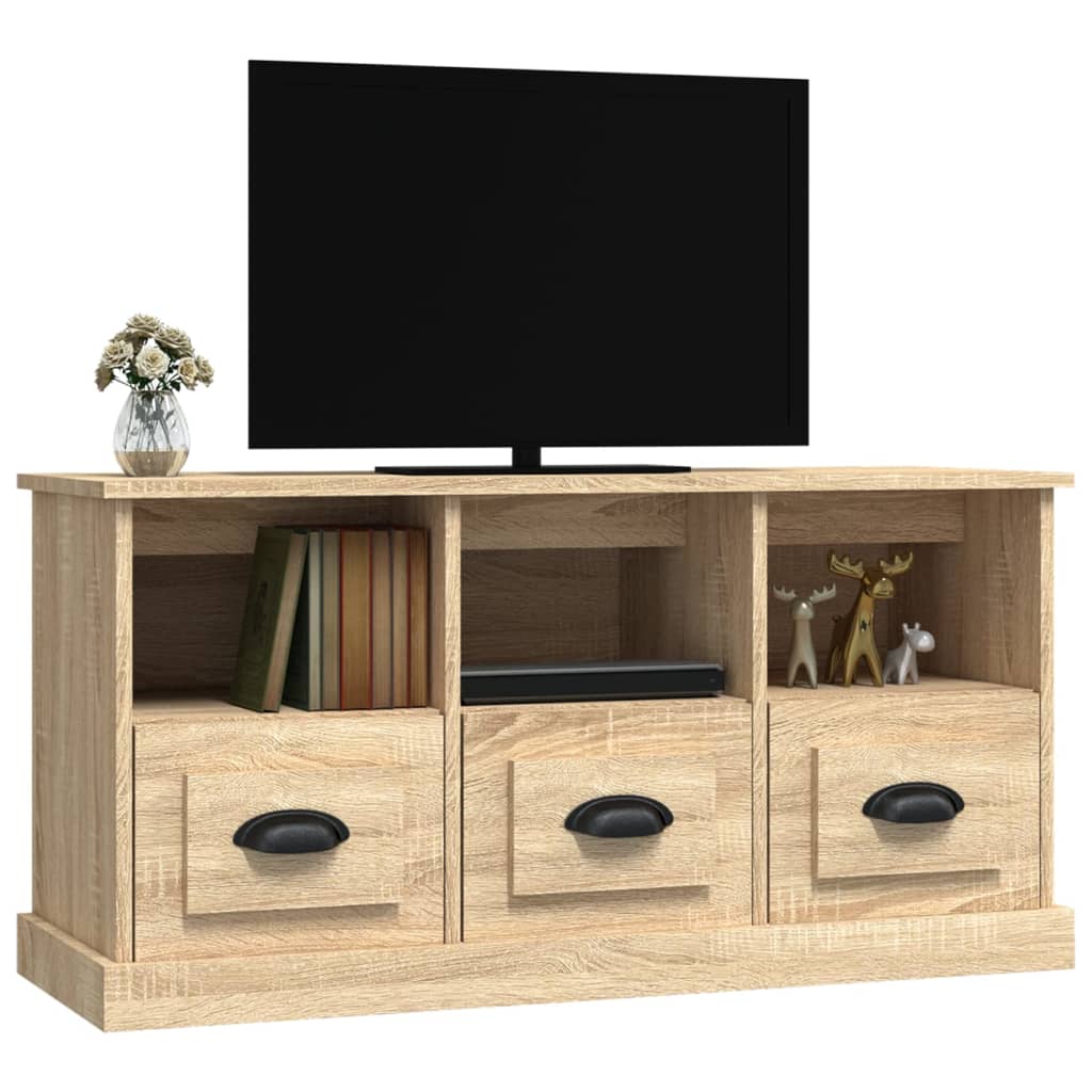 Meuble TV chêne sonoma 100x35x50 cm bois d'ingénierie