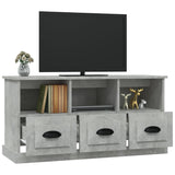 Meuble TV gris béton 100x35x50 cm bois d'ingénierie