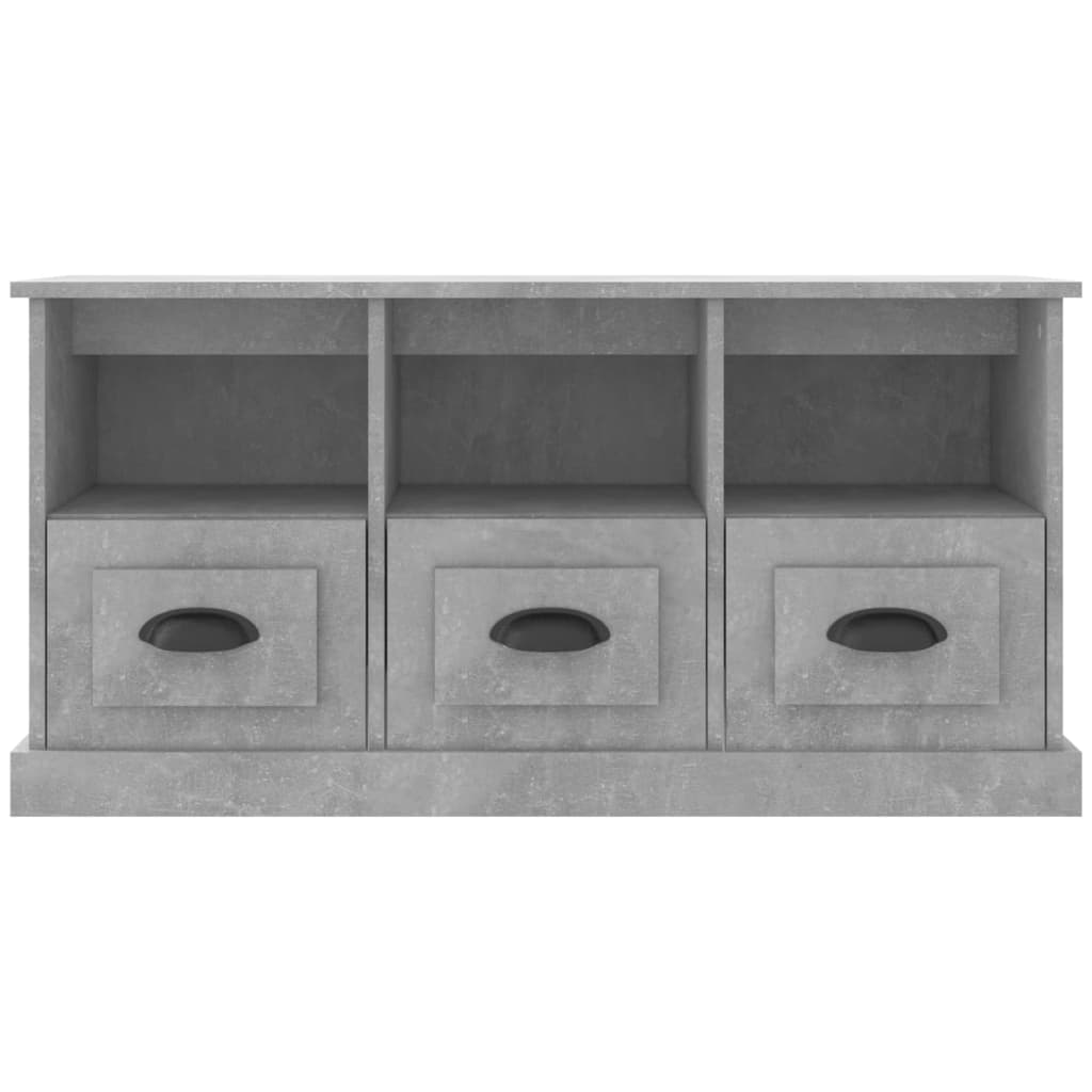 Meuble TV gris béton 100x35x50 cm bois d'ingénierie