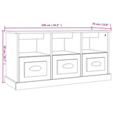 Meuble TV gris béton 100x35x50 cm bois d'ingénierie