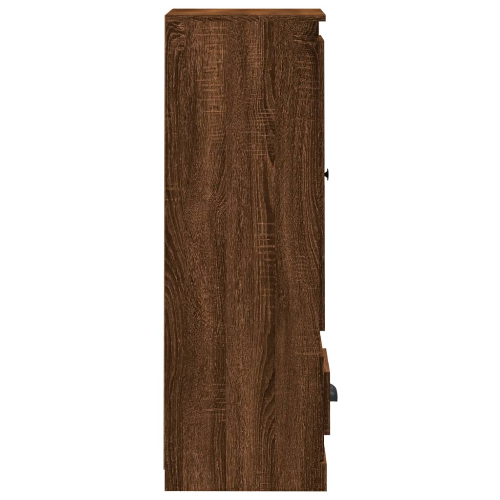 Buffet haut chêne marron 36x35,5x103,5 cm bois d'ingénierie