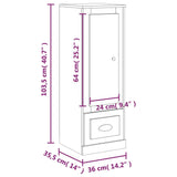 Buffet haut chêne marron 36x35,5x103,5 cm bois d'ingénierie