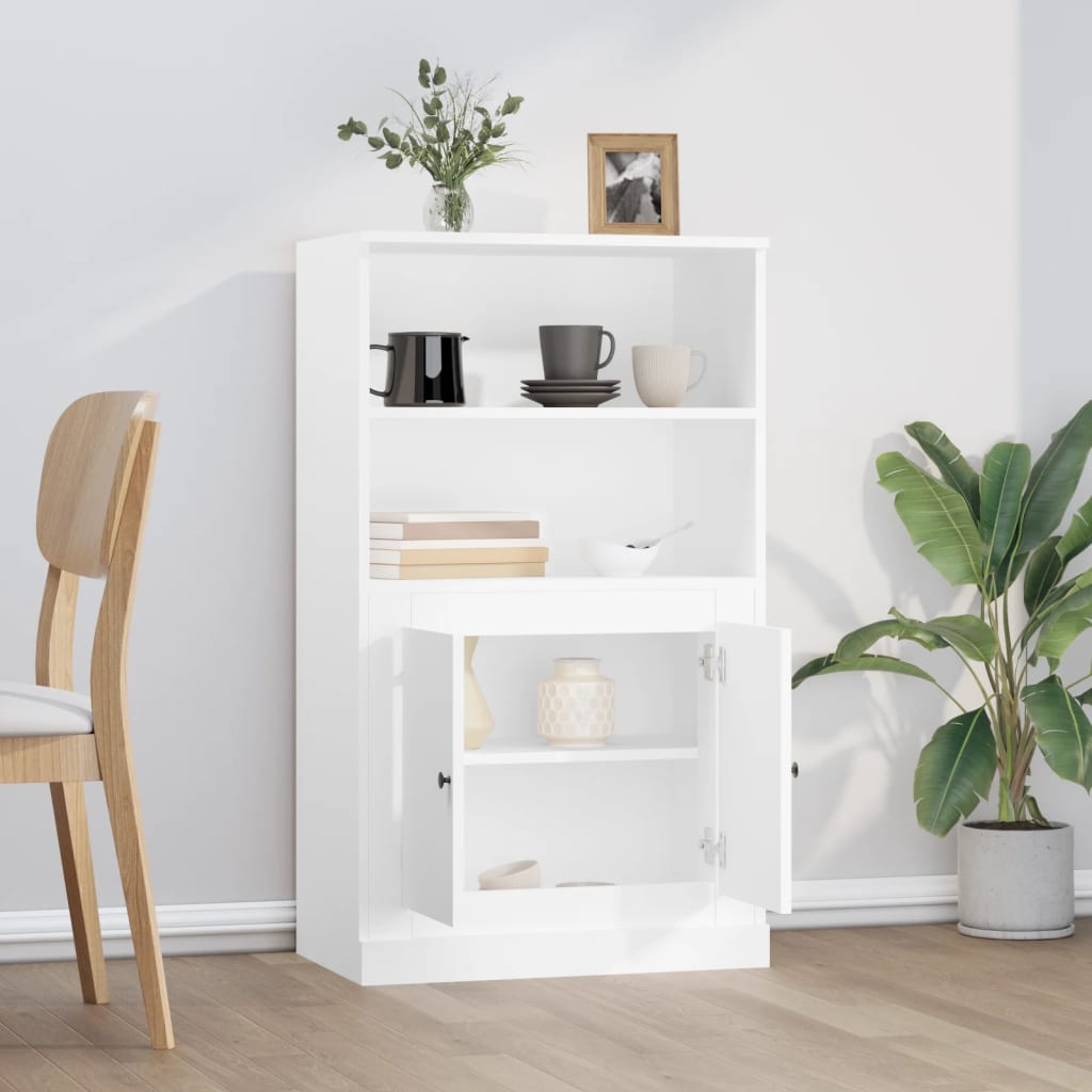 White high sideboard 60x35.5x103.5 cm engineered wood