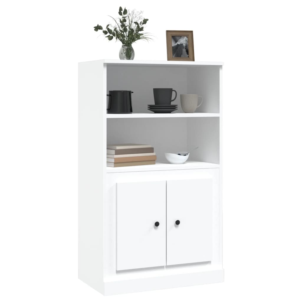 White high sideboard 60x35.5x103.5 cm engineered wood