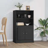 Black high sideboard 60x35.5x103.5 cm engineered wood