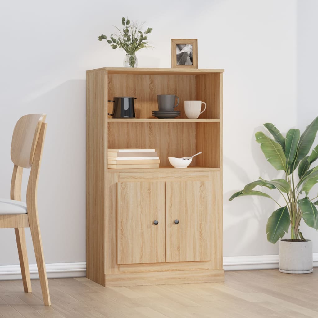 High sideboard sonoma oak 60x35.5x103.5 cm engineered wood