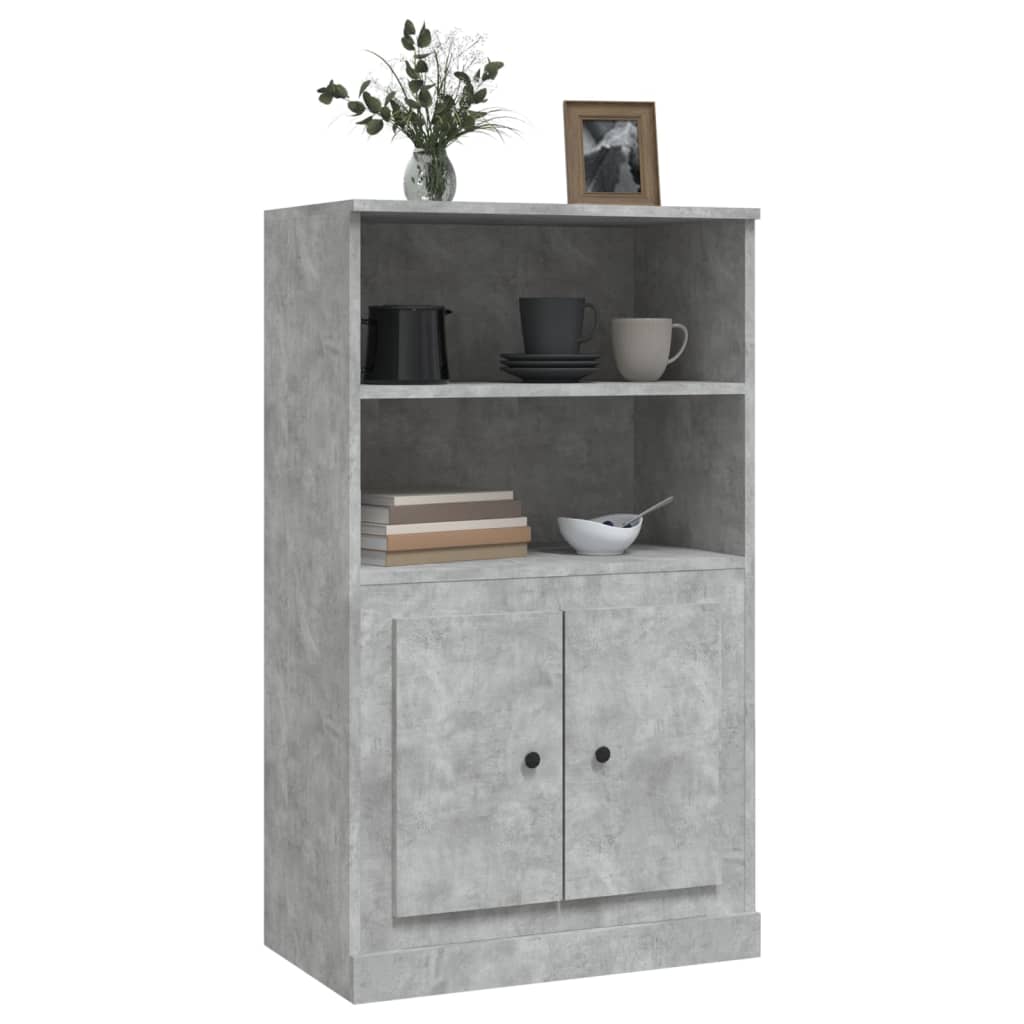 Betongraues hohes Sideboard 60 x 35,5 x 103,5 cm, Holzwerkstoff