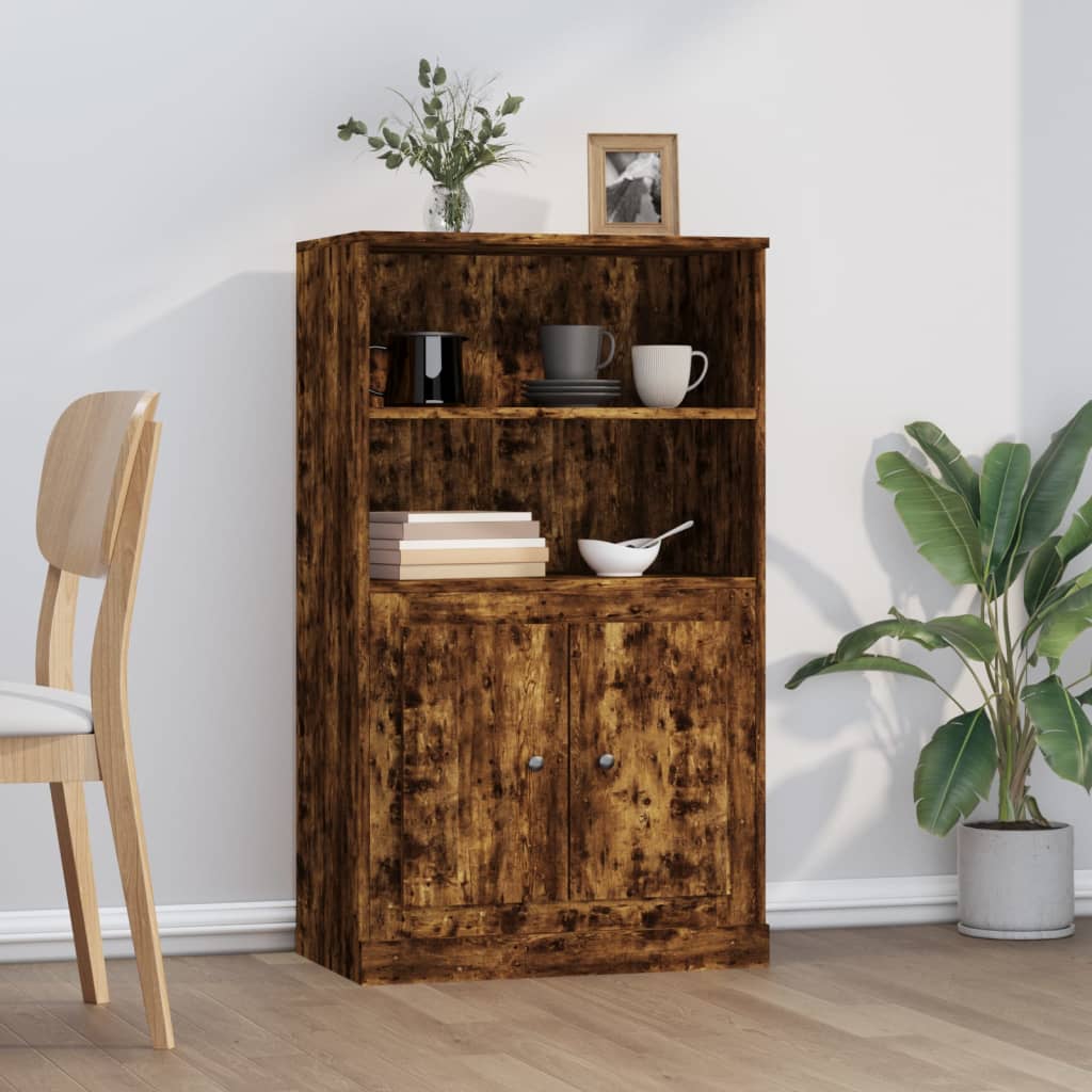 High sideboard smoked oak 60x35.5x103.5 cm engineered wood