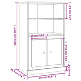 Buffet haut sonoma gris 60x35,5x103,5 cm bois d'ingénierie