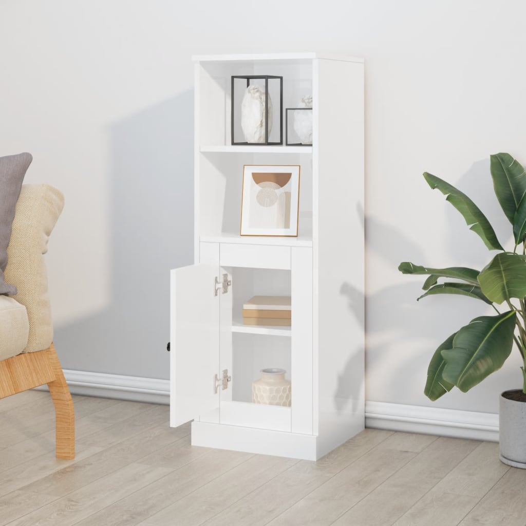 High sideboard white gloss 36x35.5x103.5 cm engineered wood