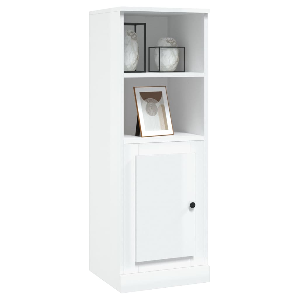 Buffet haut blanc brillant 36x35,5x103,5 cm bois d'ingénierie