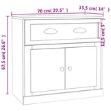 Buffet blanc 70x35,5x67,5 cm bois d'ingénierie