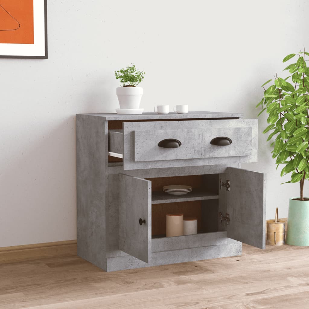 Betongraues Sideboard 70x35,5x67,5 cm, Holzwerkstoff