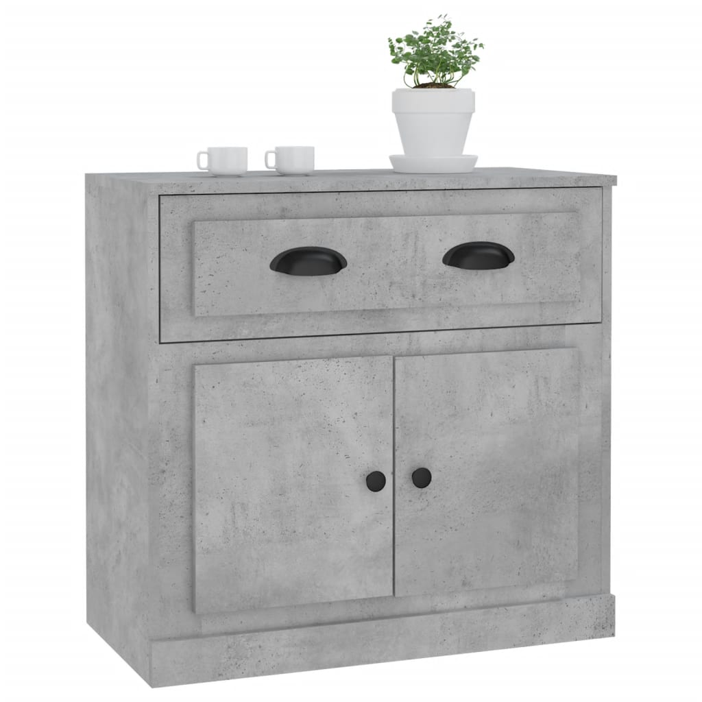 Concrete gray sideboard 70x35.5x67.5 cm engineered wood