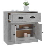 Concrete gray sideboard 70x35.5x67.5 cm engineered wood