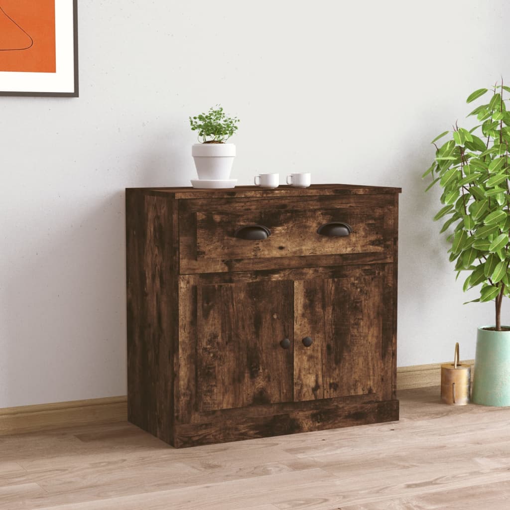 Smoked oak sideboard 70x35.5x67.5 cm engineered wood