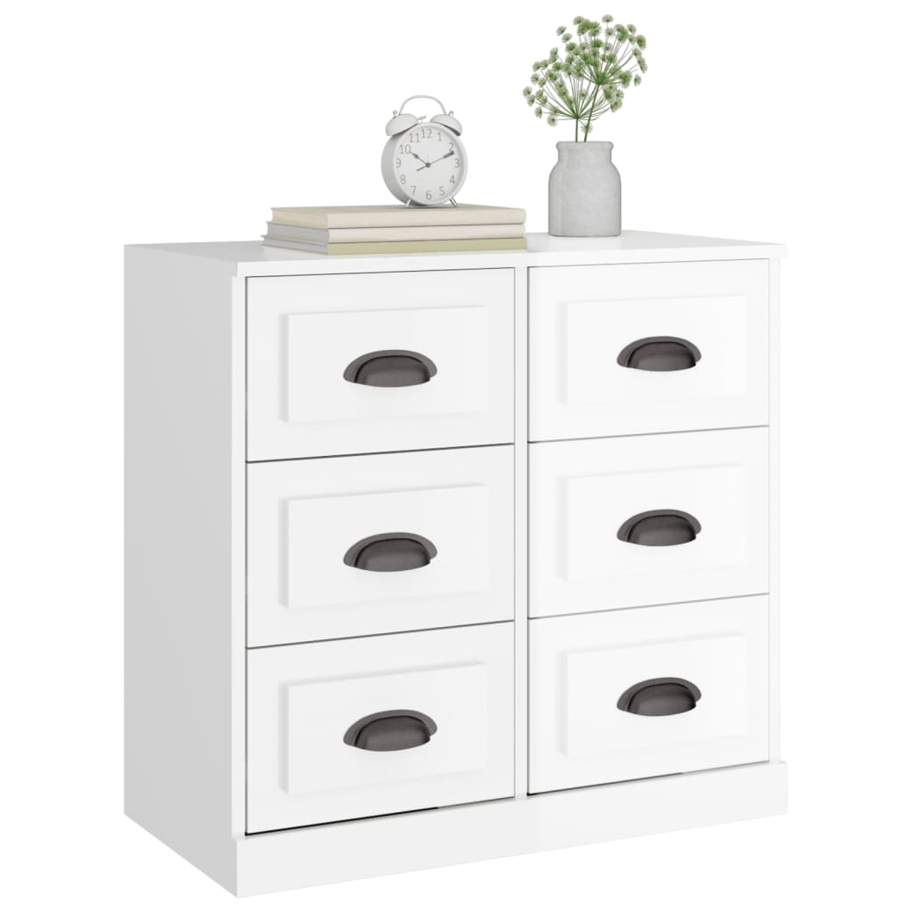 White high gloss sideboard 70x35.5x67.5 cm engineered wood