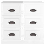 White high gloss sideboard 70x35.5x67.5 cm engineered wood