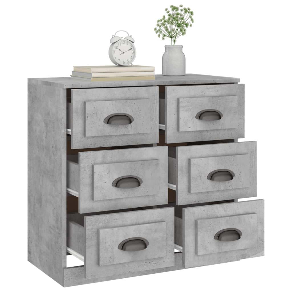 Buffet gris béton 70x35,5x67,5 cm bois d'ingénierie