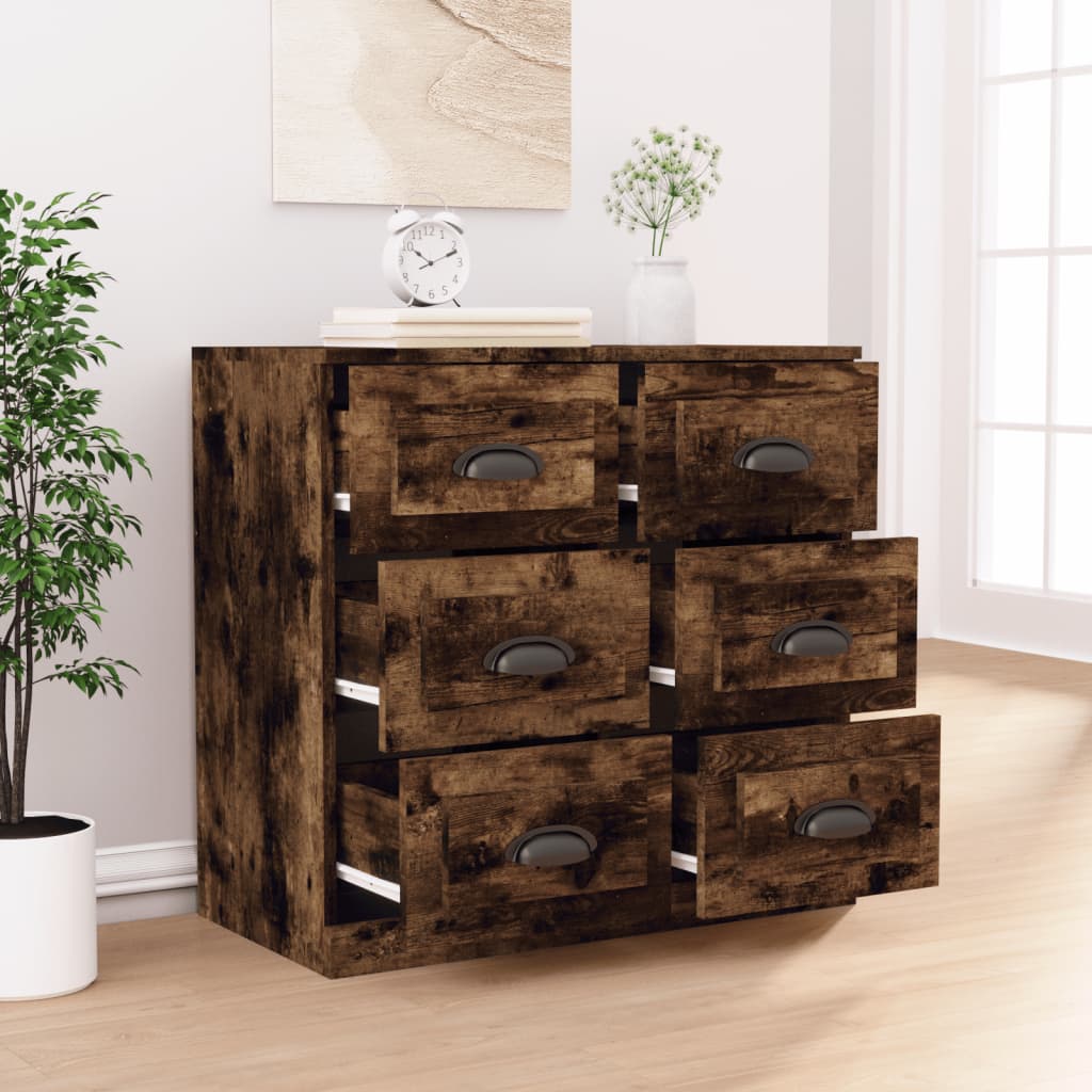 Smoked oak sideboard 70x35.5x67.5 cm engineered wood