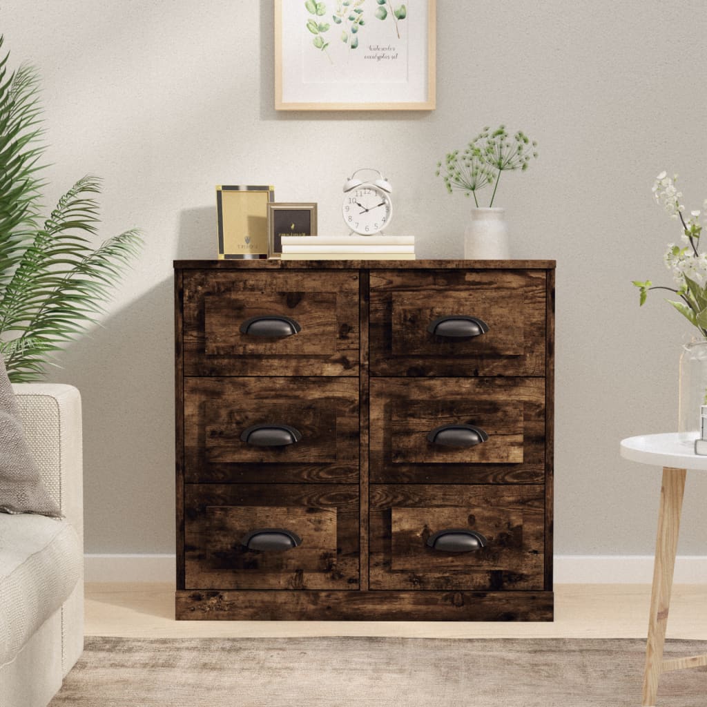 Smoked oak sideboard 70x35.5x67.5 cm engineered wood