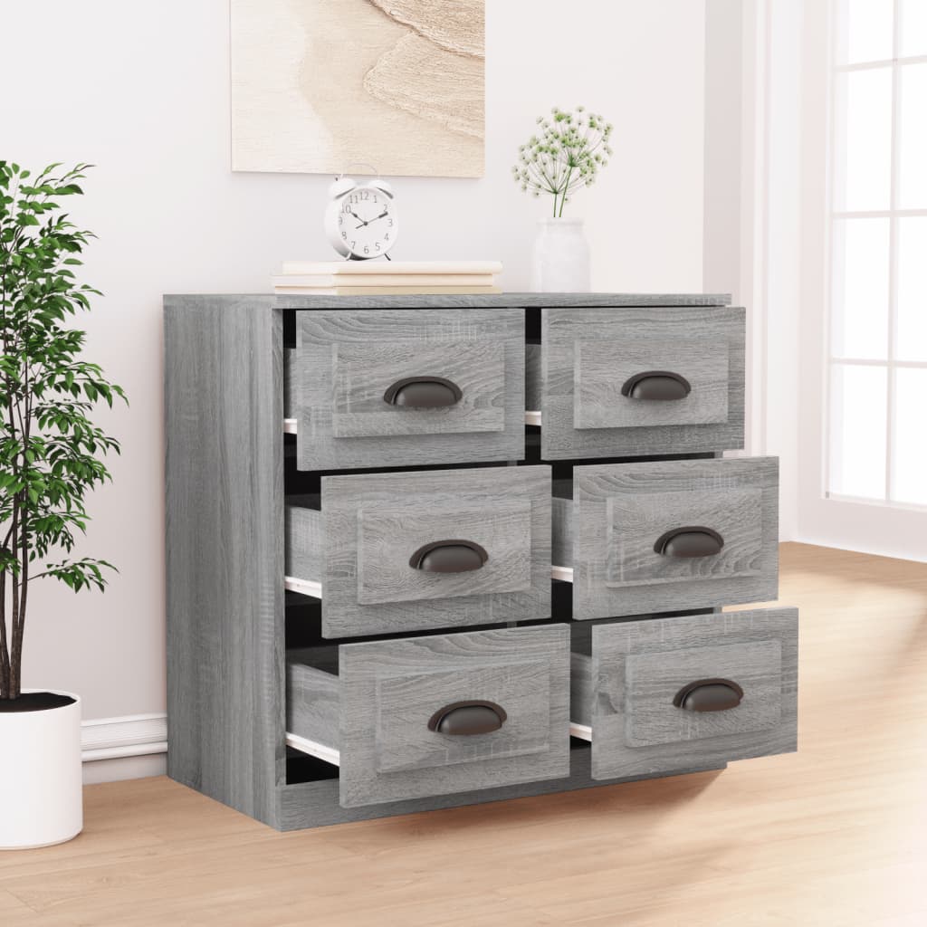 Buffet sonoma gris 70x35,5x67,5 cm bois d'ingénierie