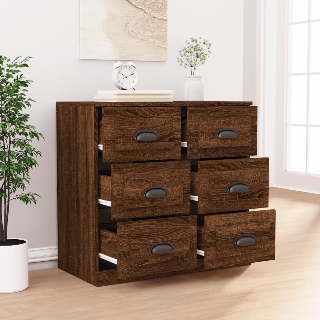 Brown oak sideboard 70x35.5x67.5 cm Engineered wood