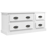 TV cabinet white gloss 100x35.5x45 cm engineered wood