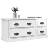 TV cabinet white gloss 100x35.5x45 cm engineered wood