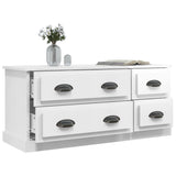 TV cabinet white gloss 100x35.5x45 cm engineered wood