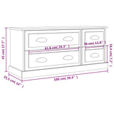 TV cabinet white gloss 100x35.5x45 cm engineered wood