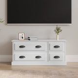 TV cabinet white gloss 100x35.5x45 cm engineered wood