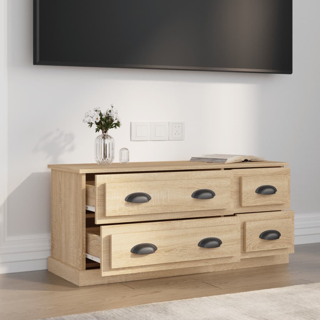 Meuble TV chêne sonoma 100x35,5x45 cm bois d'ingénierie