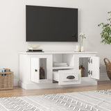 Meuble TV blanc brillant 100x35,5x45 cm bois d'ingénierie