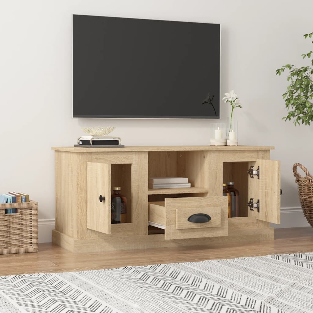 Meuble TV chêne sonoma 100x35,5x45 cm bois d'ingénierie