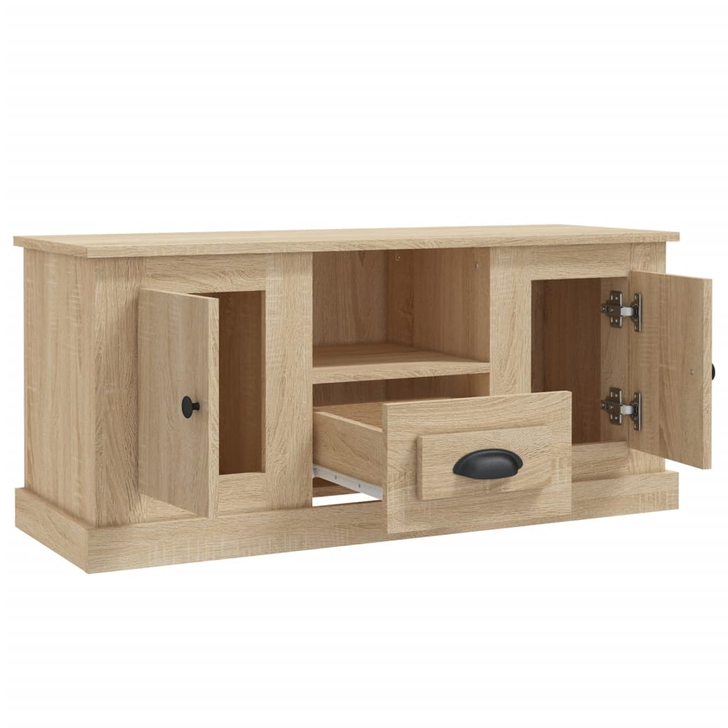 Meuble TV chêne sonoma 100x35,5x45 cm bois d'ingénierie