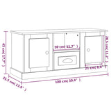 Meuble TV chêne sonoma 100x35,5x45 cm bois d'ingénierie