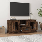 Meuble TV chêne fumé 100x35,5x45 cm bois d'ingénierie