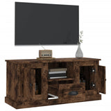 Meuble TV chêne fumé 100x35,5x45 cm bois d'ingénierie